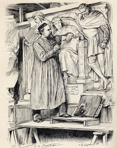 Armstead at Work, Engraving after a Drawing by Wirgman, from 